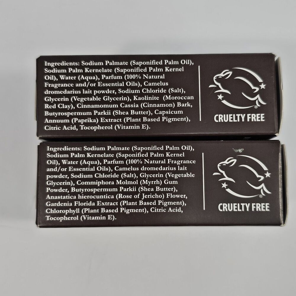 Bedu Camel Milk Triple Milled Face Body Bar Soap Set Rose+Myrrh & Clay+Cinnamon - Picture 4 of 6